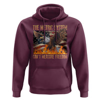 Funny The Metric System Can't Measure Freedom Hoodie 4th of July Fire Eagle USA Flag Meme - Wonder Print Shop