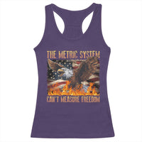 Funny The Metric System Can't Measure Freedom Racerback Tank Top 4th of July Fire Eagle USA Flag Meme - Wonder Print Shop