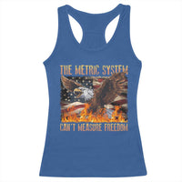 Funny The Metric System Can't Measure Freedom Racerback Tank Top 4th of July Fire Eagle USA Flag Meme - Wonder Print Shop