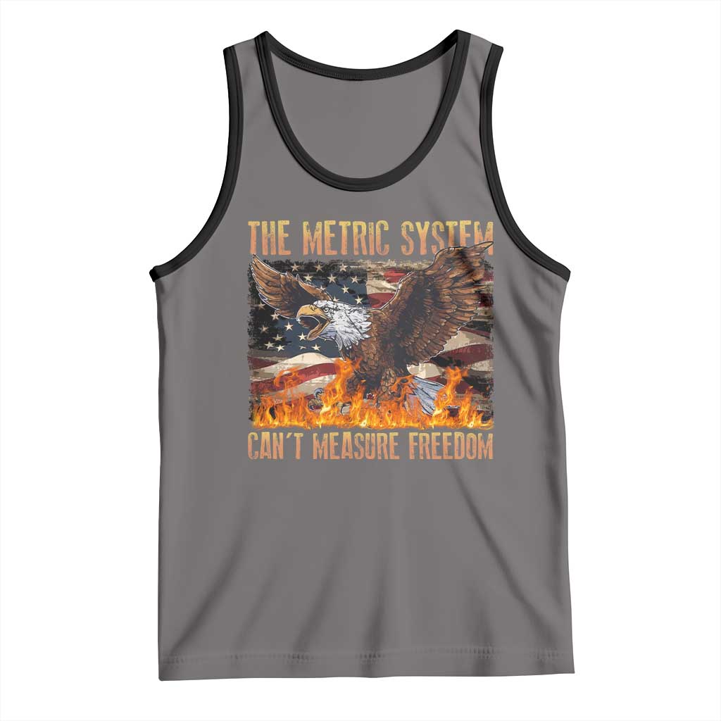 Funny The Metric System Can't Measure Freedom Tank Top 4th of July Fire Eagle USA Flag Meme - Wonder Print Shop