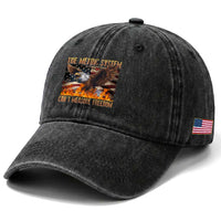 Funny The Metric System Can't Measure Freedom Washed Cotton Baseball Cap 4th of July Fire Eagle USA Flag Meme