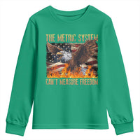Funny The Metric System Can't Measure Freedom Youth Sweatshirt 4th of July Fire Eagle USA Flag Meme - Wonder Print Shop