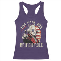 Funny Too Cool For British Rule Racerback Tank Top George Washington USA American Flag 4th of July - Wonder Print Shop