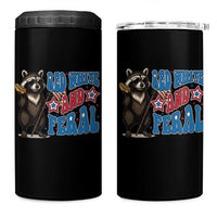 Funny Red White And Feral 4 in 1 Can Cooler Tumbler Raccoon 4th of July Patriotic - Wonder Print Shop