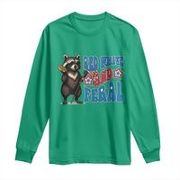 Funny Red White And Feral Long Sleeve Shirt Raccoon 4th of July Patriotic - Wonder Print Shop