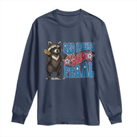 Funny Red White And Feral Long Sleeve Shirt Raccoon 4th of July Patriotic - Wonder Print Shop