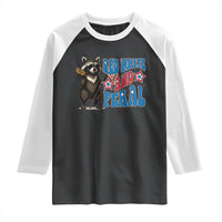Funny Red White And Feral Raglan Shirt Raccoon 4th of July Patriotic - Wonder Print Shop