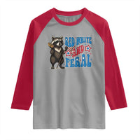 Funny Red White And Feral Raglan Shirt Raccoon 4th of July Patriotic - Wonder Print Shop