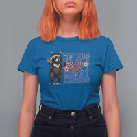 Funny Red White And Feral T Shirt For Women Raccoon 4th of July Patriotic - Wonder Print Shop