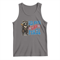 Funny Red White And Feral Tank Top Raccoon 4th of July Patriotic - Wonder Print Shop
