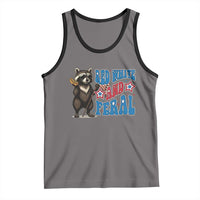 Funny Red White And Feral Tank Top Raccoon 4th of July Patriotic - Wonder Print Shop