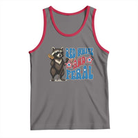 Funny Red White And Feral Tank Top Raccoon 4th of July Patriotic - Wonder Print Shop