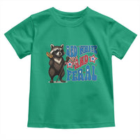 Funny Red White And Feral Toddler T Shirt Raccoon 4th of July Patriotic - Wonder Print Shop