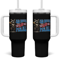 Funny Red White And Feral Tumbler With Handle Raccoon 4th of July Patriotic - Wonder Print Shop
