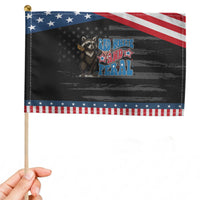 Funny Red White And Feral Patriotic Handheld Flag Raccoon 4th of July Patriotic