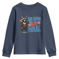 Funny Red White And Feral Youth Sweatshirt Raccoon 4th of July Patriotic - Wonder Print Shop