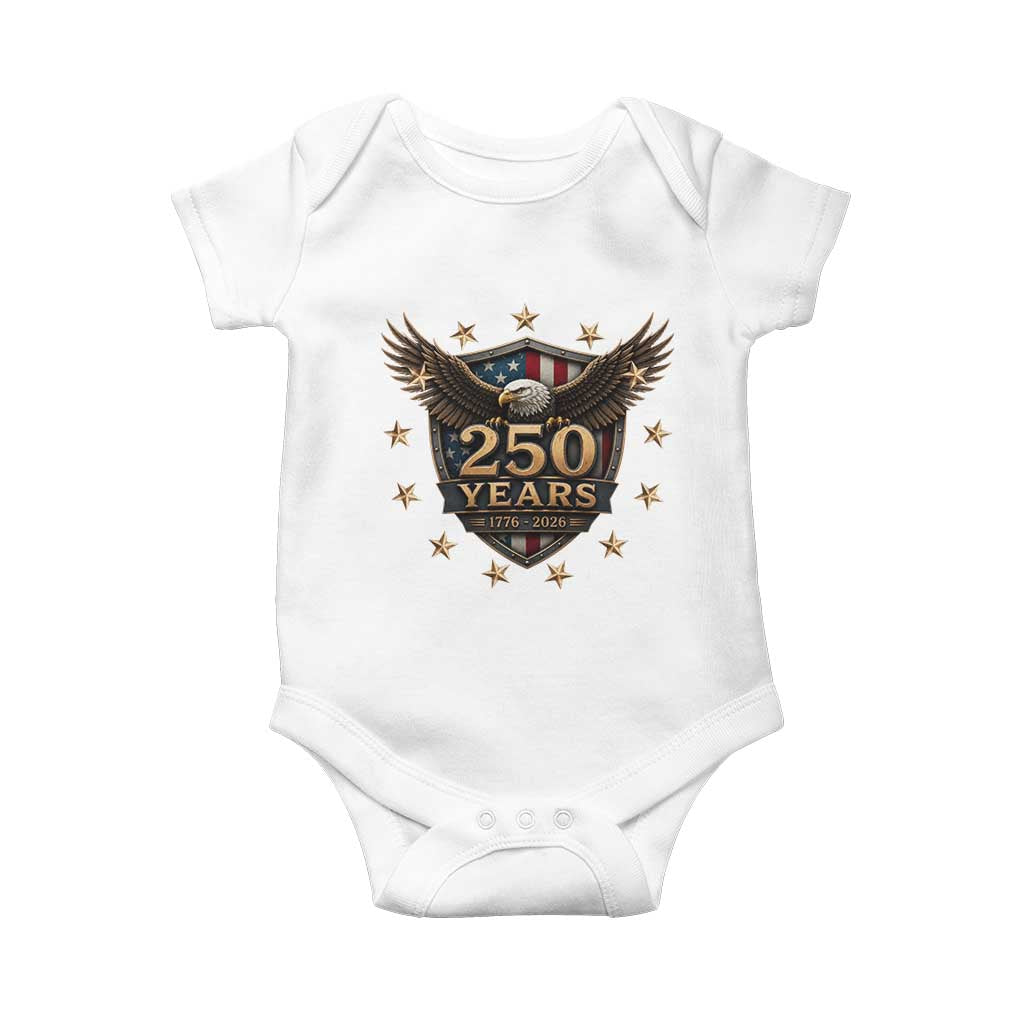 250th Anniversary USA Bald Eagle Baby Onesie 250 Years 4th of July 1776 2026