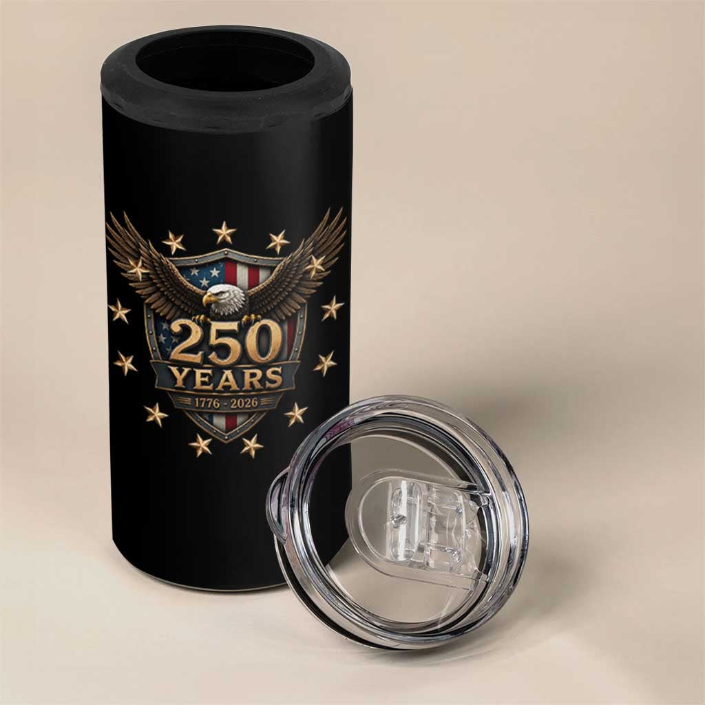 250th Anniversary USA Bald Eagle 4 in 1 Can Cooler Tumbler 250 Years 4th of July 1776 2026