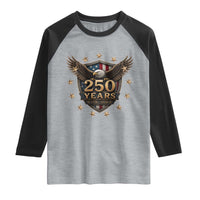250th Anniversary USA Bald Eagle Raglan Shirt 250 Years 4th of July 1776 2026