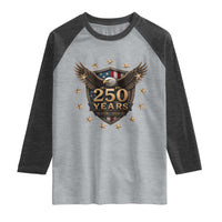 250th Anniversary USA Bald Eagle Raglan Shirt 250 Years 4th of July 1776 2026