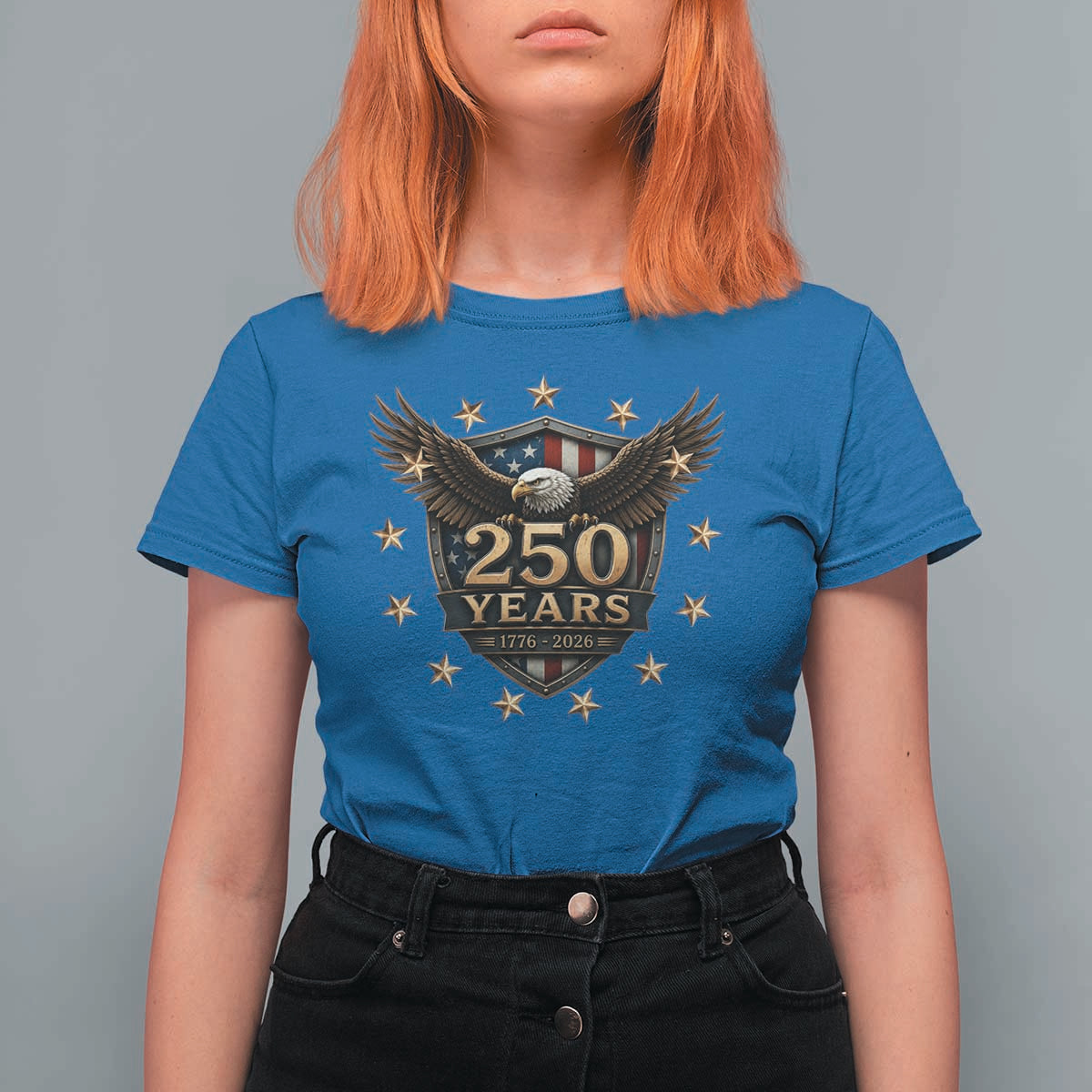 250th Anniversary USA Bald Eagle T Shirt For Women 250 Years 4th of July 1776 2026