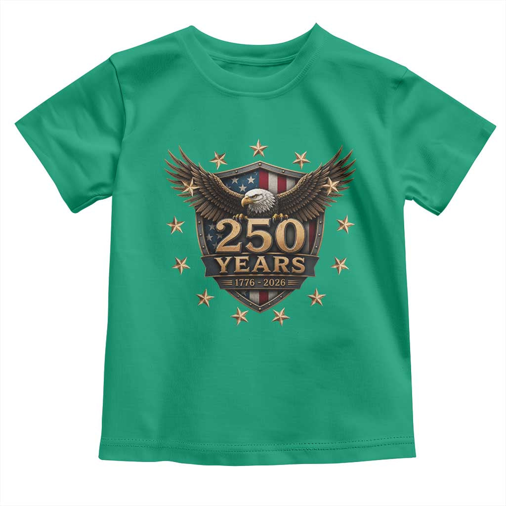 250th Anniversary USA Bald Eagle Toddler T Shirt 250 Years 4th of July 1776 2026