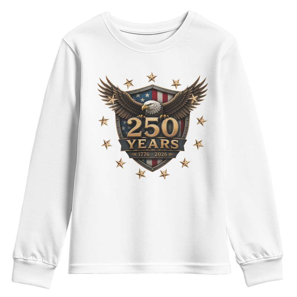 250th Anniversary USA Bald Eagle Youth Sweatshirt 250 Years 4th of July 1776 2026