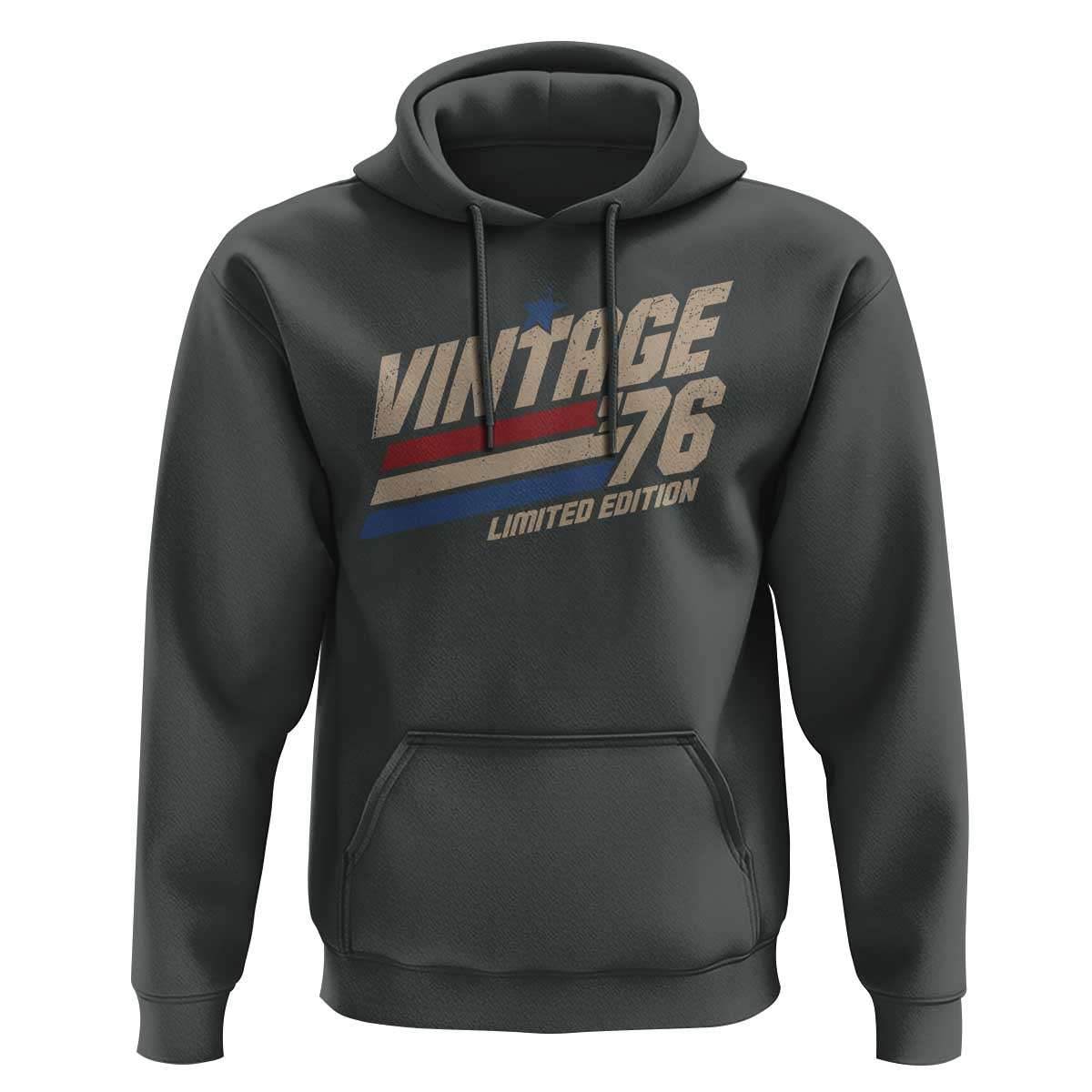 50th Birthday Hoodie Vintage 1976 50 Years Old Birthday USA Stripes