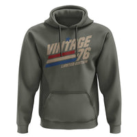 50th Birthday Hoodie Vintage 1976 50 Years Old Birthday USA Stripes