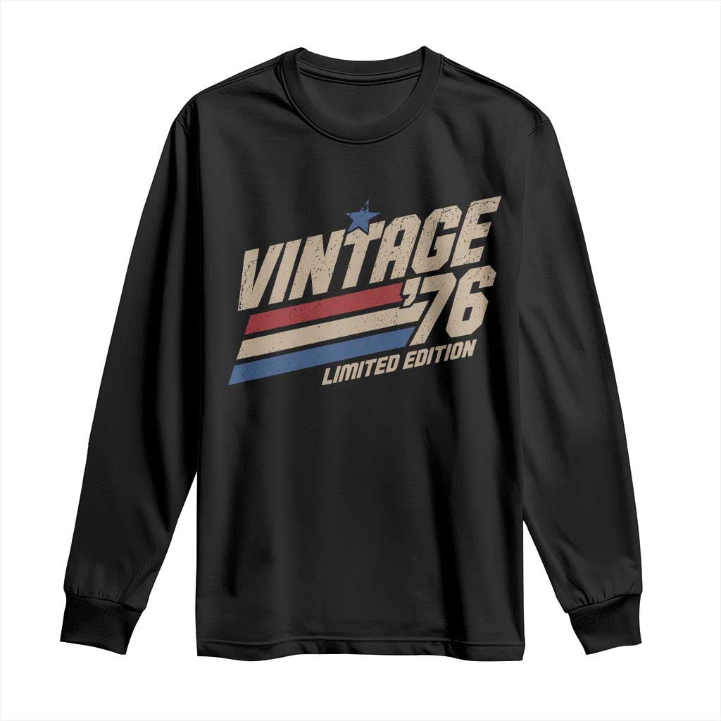 50th Birthday Long Sleeve Shirt Vintage 1976 50 Years Old Birthday USA Stripes