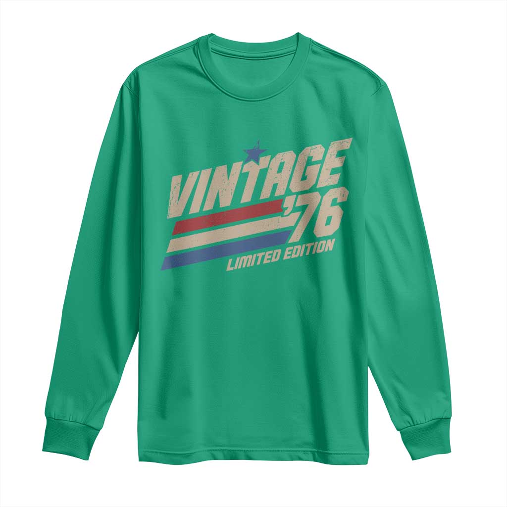 50th Birthday Long Sleeve Shirt Vintage 1976 50 Years Old Birthday USA Stripes