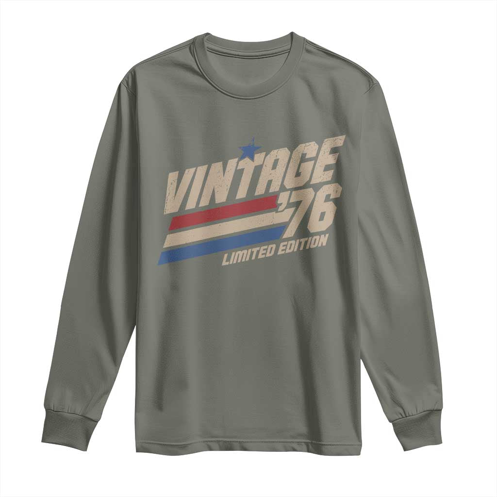 50th Birthday Long Sleeve Shirt Vintage 1976 50 Years Old Birthday USA Stripes