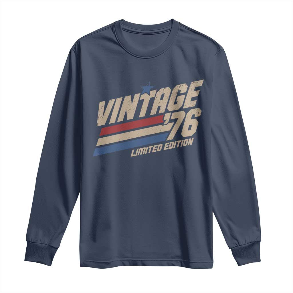 50th Birthday Long Sleeve Shirt Vintage 1976 50 Years Old Birthday USA Stripes