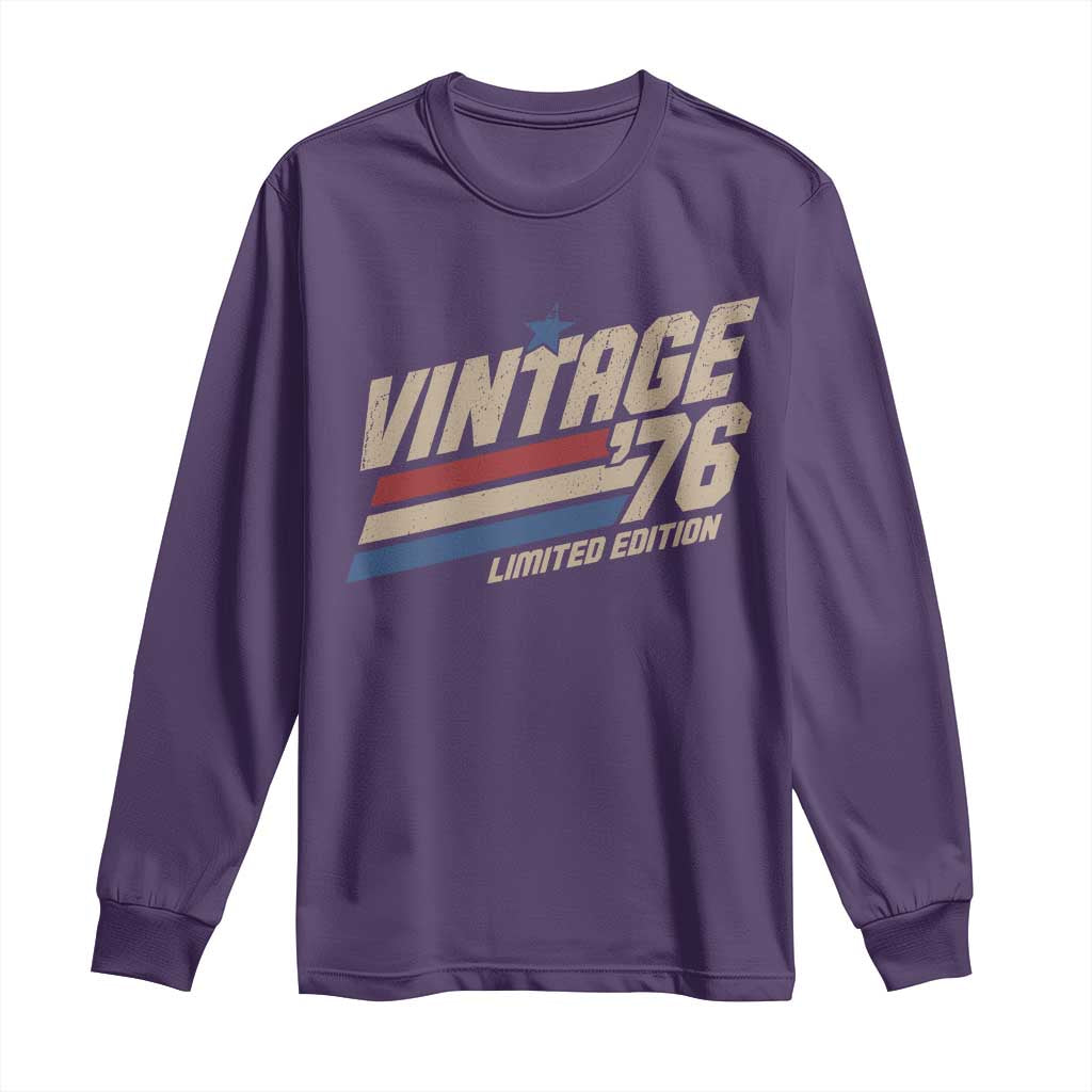 50th Birthday Long Sleeve Shirt Vintage 1976 50 Years Old Birthday USA Stripes