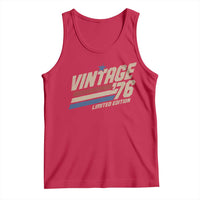 50th Birthday Tank Top Vintage 1976 50 Years Old Birthday USA Stripes