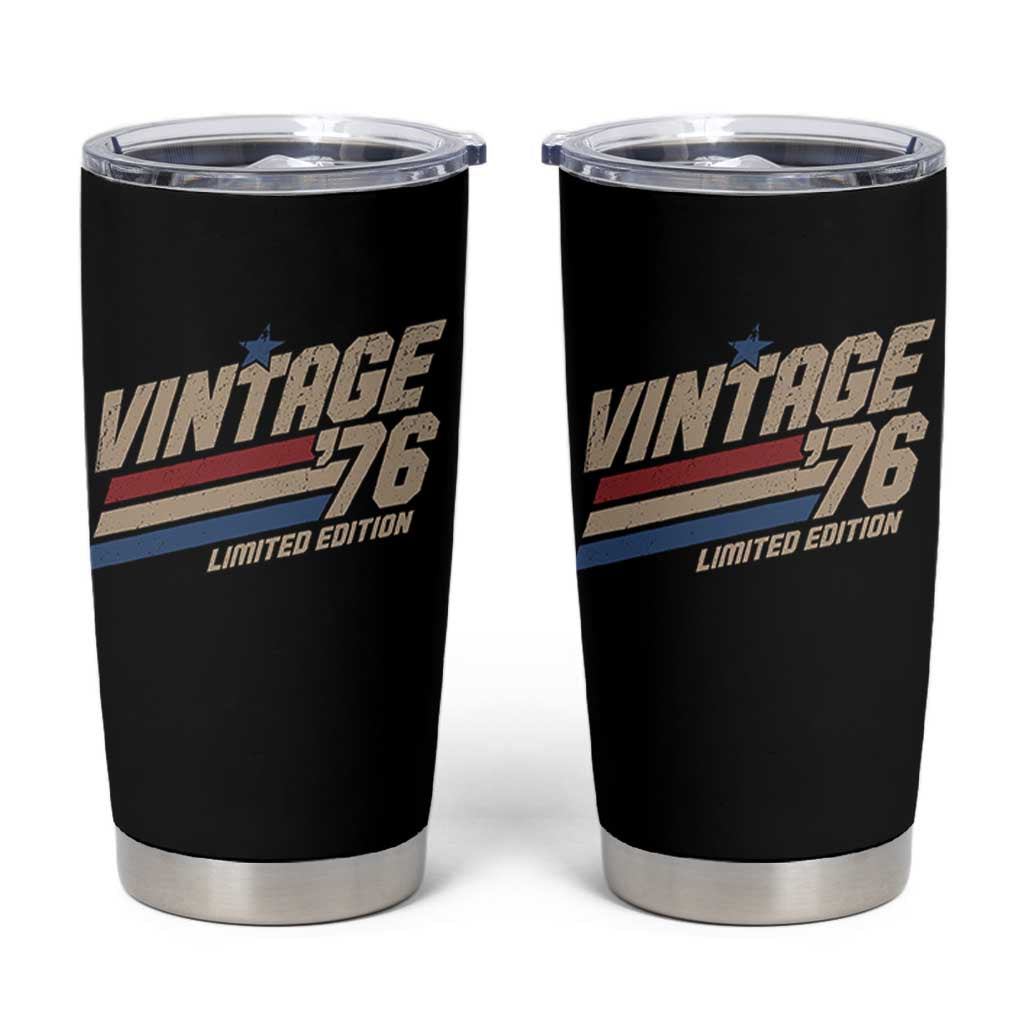 50th Birthday Tumbler Cup Vintage 1976 50 Years Old Birthday USA Stripes