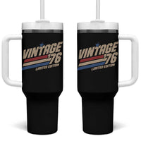 50th Birthday Tumbler With Handle Vintage 1976 50 Years Old Birthday USA Stripes