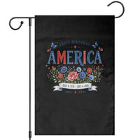 Floral 250th Birthday of America 250 Years USA Patriotic Garden Flag