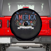Floral 250th Birthday of America 250 Years USA Patriotic Spare Tire Cover