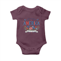 Floral 250th Birthday of America 250 Years USA Patriotic Baby Onesie