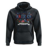 Floral 250th Birthday of America 250 Years USA Patriotic Hoodie
