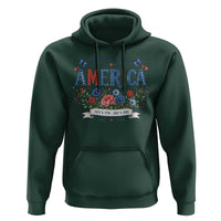 Floral 250th Birthday of America 250 Years USA Patriotic Hoodie