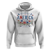 Floral 250th Birthday of America 250 Years USA Patriotic Hoodie