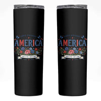 Floral 250th Birthday of America 250 Years USA Patriotic Skinny Tumbler