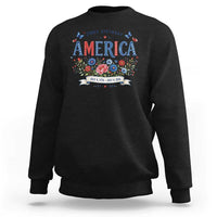Floral 250th Birthday of America 250 Years USA Patriotic Sweatshirt