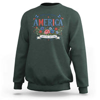 Floral 250th Birthday of America 250 Years USA Patriotic Sweatshirt