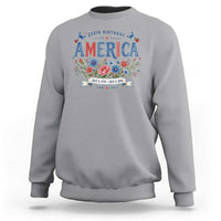 Floral 250th Birthday of America 250 Years USA Patriotic Sweatshirt
