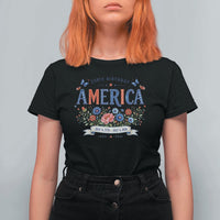 Floral 250th Birthday of America 250 Years USA Patriotic T Shirt For Women