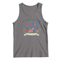 Floral 250th Birthday of America 250 Years USA Patriotic Tank Top