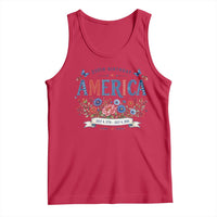 Floral 250th Birthday of America 250 Years USA Patriotic Tank Top